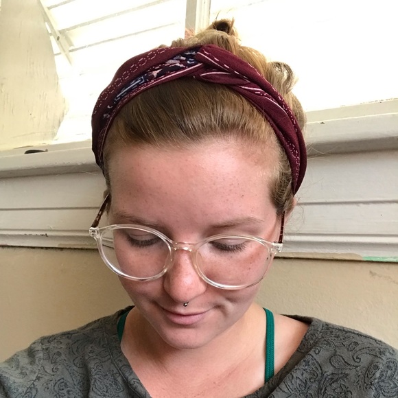 Maroon and Navy Headband - Picture 2 of 3